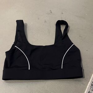 Fabletics Black Sports Bra with White Trim